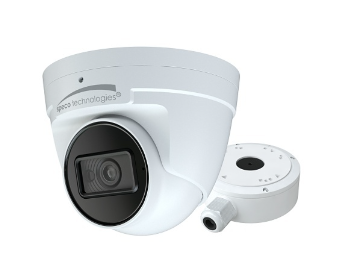 Speco O4VT2 4MP H.265 IP Turret Camera with 2.8mm Lens, Junction Box – NDAA Compliant