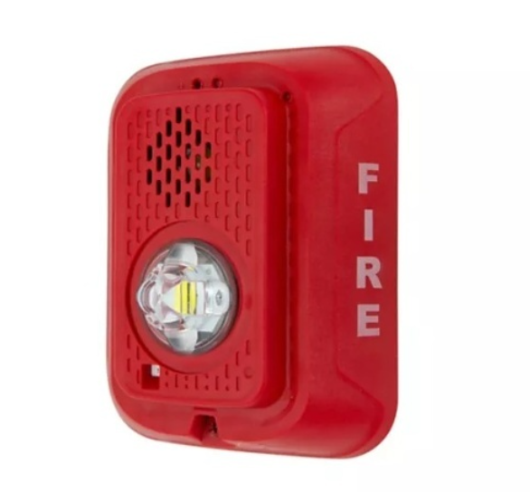 System Sensor P2RLED L-Series 24V 2-Wire LED Horn Strobe, Wall-Mount, FIRE, Red