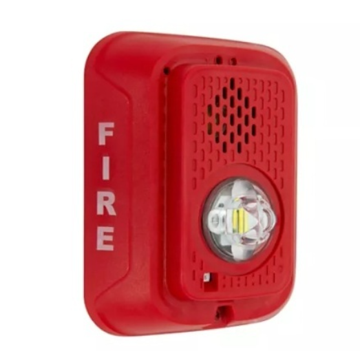 System Sensor P2RLED L-Series 24V 2-Wire LED Horn Strobe, Wall-Mount, FIRE, Red